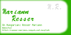 mariann resser business card